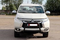 Mitsubishi Pajero Sport 2015– Kængurugitter WT022 Black (rustfrit stål) foto 1