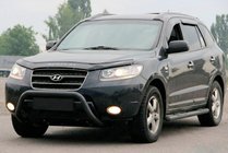 Hyundai Santa Fe 2 2006–2012 Bullbar WT007 Black (rustfrit stål) foto 3