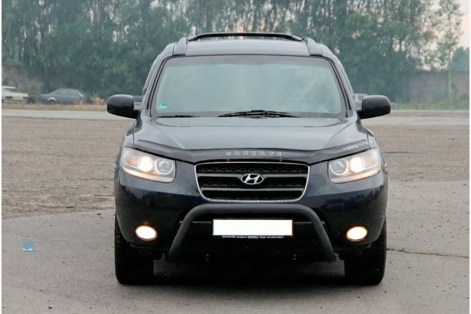 Hyundai Santa Fe 2 2006–2012 Bullbar WT007 Black (rustfrit stål) Image