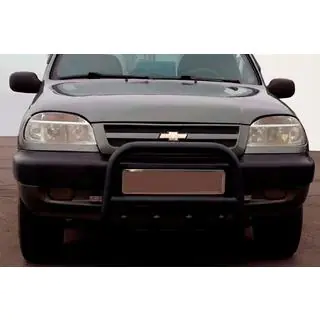 Frontbøjle QT006 Black (rustfrit stål) Chevrolet Niva 1998–2020