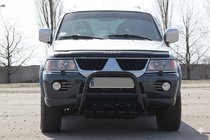 Mitsubishi Pajero Sport 1996–2007 Frontbøjle QT006 Black (rustfrit stål) foto 1