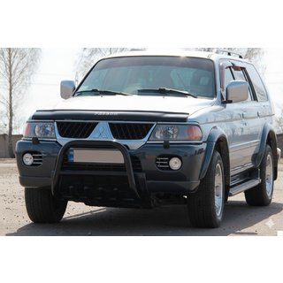 Frontbøjle QT006 Black (rustfrit stål) Mitsubishi Pajero Sport 1996–2007 foto 3