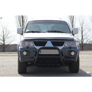 Frontbøjle QT006 Black (rustfrit stål) Mitsubishi Pajero Sport 1996–2007 foto 1
