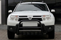 Renault Duster 2008–2017 Frontbøjle uden logo QT006 Black (rustfrit stål) foto 1