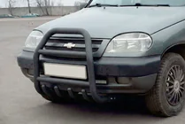 Chevrolet Niva 1998–2020 Kængurubøjle QT007 Black (rustfrit stål) foto 4