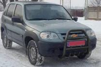 Chevrolet Niva 1998–2020 Kængurubøjle QT007 Black (rustfrit stål) foto 3