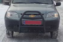 Chevrolet Niva 1998–2020 Kængurubøjle QT007 Black (rustfrit stål) foto 2