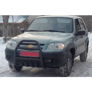 Kængurubøjle QT007 Black (rustfrit stål) Chevrolet Niva 1998–2020 foto 1