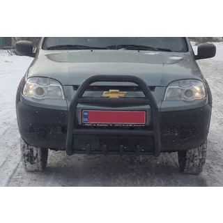 Kængurubøjle QT007 Black (rustfrit stål) Chevrolet Niva 1998–2020 foto 2