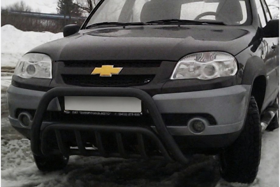 Chevrolet Niva 1998–2020 Kængurubøjle WT002 Black (rostfrit stål) Image