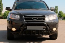 Hyundai Santa Fe 2 2006–2012 Kængurubøjle WT002 Black (rustfrit stål) foto 2