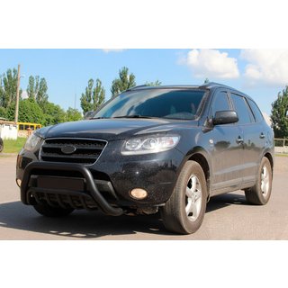 Kængurubøjle WT002 Black (rustfrit stål) Hyundai Santa Fe 2 2006–2012 foto 1