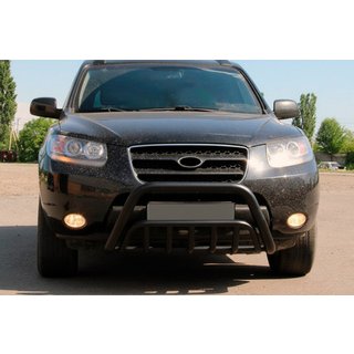 Kængurubøjle WT002 Black (rustfrit stål) Hyundai Santa Fe 2 2006–2012 foto 2