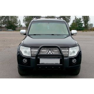 Bullbar QT007 Black (rustfrit stål) Mitsubishi Pajero Wagon IV 2006–2021 foto 3