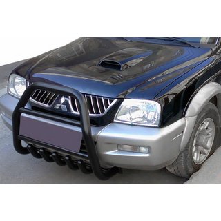 Bullbar QT007 Black (rustfrit stål) Mitsubishi L200 1996–2006
