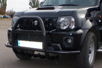 Suzuki Jimny 1998–2018 Frontbøjle QT007-Exclusive Black (med tekst, rustfrit stål) foto 6