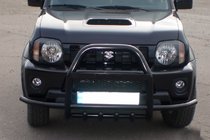 Suzuki Jimny 1998–2018 Frontbøjle QT007-Exclusive Black (med tekst, rustfrit stål) foto 3