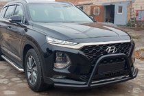 Hyundai Santa Fe 4 2018–2023 Bullbar med "moustache" WT006 Black (rustfrit stål) foto 3