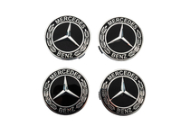 Mercedes-Benz Fælgnavkapsler 71/75 mm uden ring (4 stk., sorte V5) foto 1