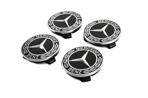 Mercedes-Benz Fælgnavkapsler 71/75 mm uden ring (4 stk., sorte V5) foto 2