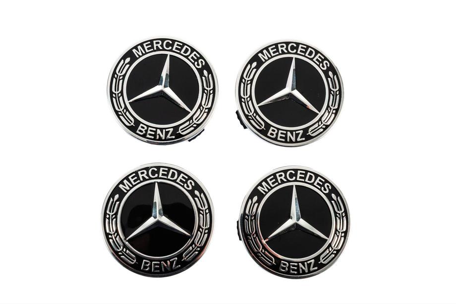 Mercedes-Benz Fælgnavkapsler 71/75 mm uden ring (4 stk., sorte V5) Image