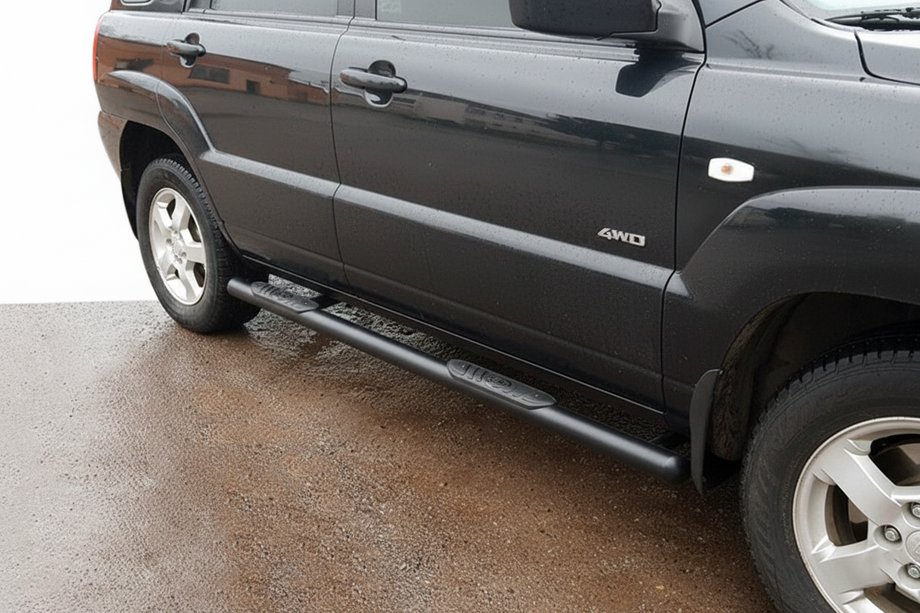 Kia Sportage 2004–2010 Siderør Black (2 stk., rustfrit stål) Image