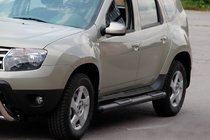 Renault Duster 2008–2017 Siderør med indlæg Black (2 stk., rustfrit stål) foto 2