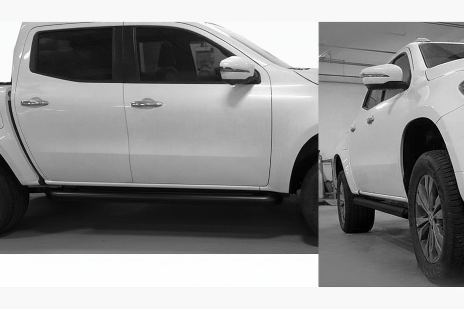 Mercedes X class 2017–2020 Siderør med skrå afslutning Black (2 stk., rustfrit stål) Foto 2