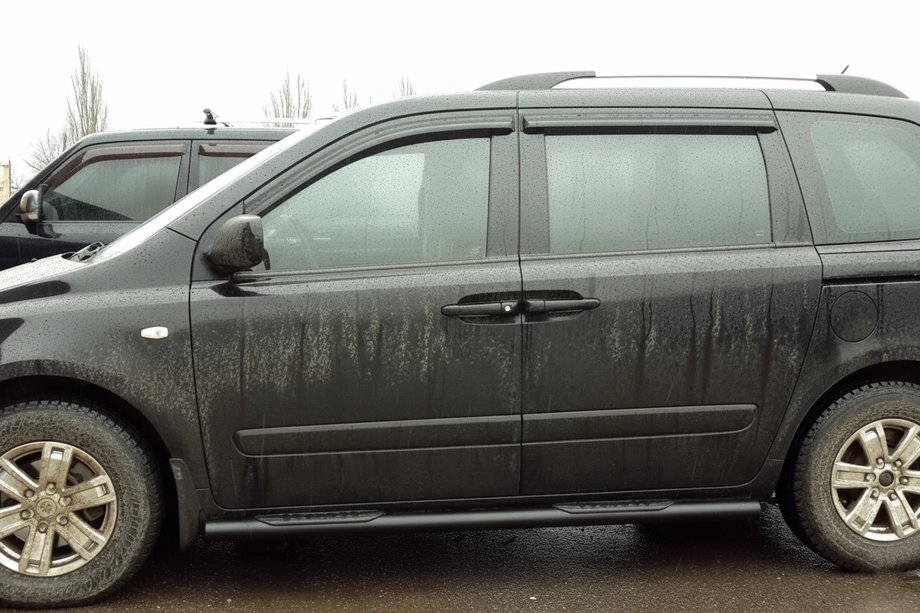 Kia Carnival 2002–2013 Siderør Black (2 stk., rustfrit stål) Image