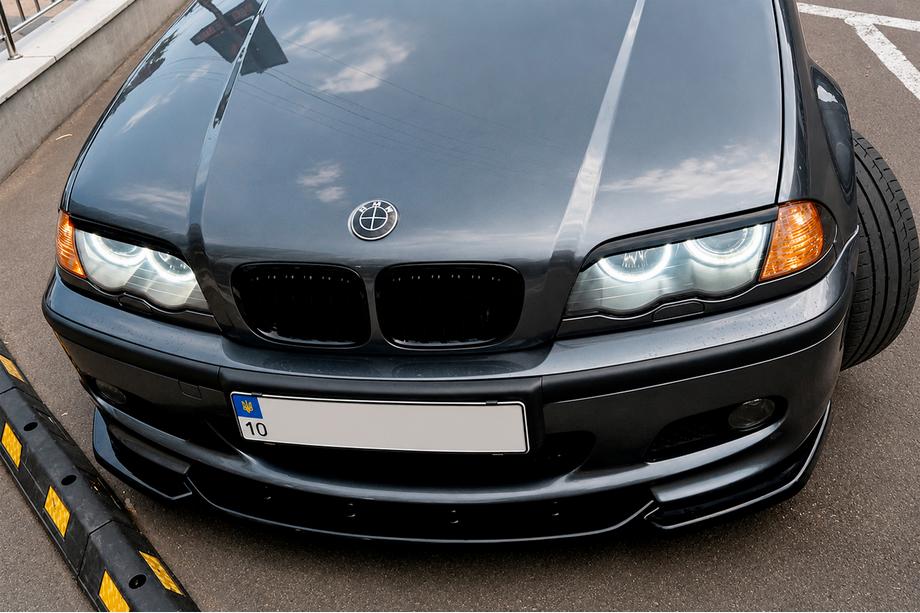 BMW 3-serie E46 1998–2006 DPT V-2 front lipspoiler (til M-Sport 2003-2006, blank sort) Foto 5