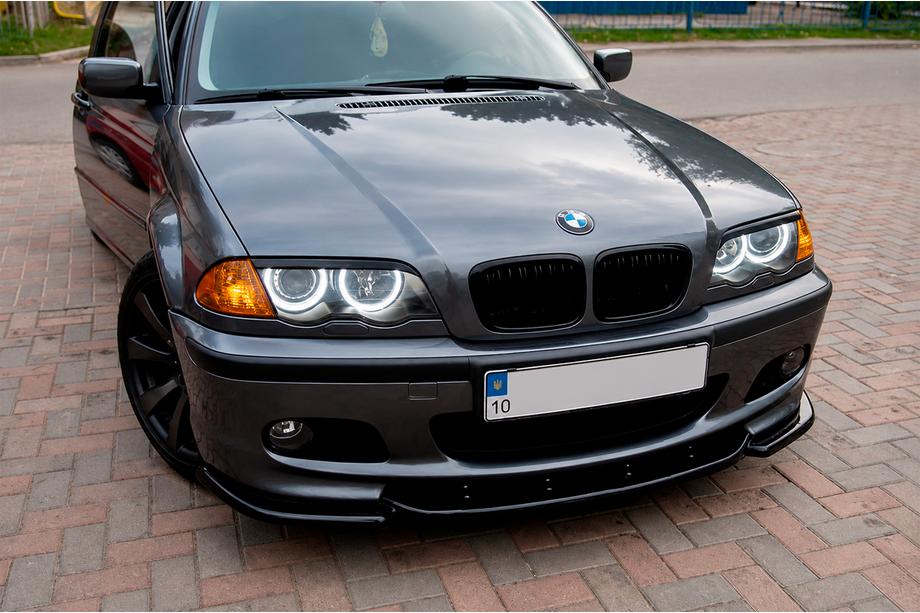 BMW 3-serie E46 1998–2006 DPT V-2 front lipspoiler (til M-Sport 2003-2006, blank sort) Foto 4