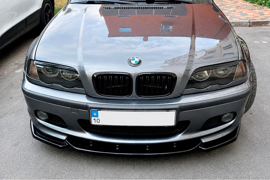 BMW 3-serie E46 1998–2006 DPT V-2 front lipspoiler (til M-Sport 2003-2006, blank sort) Foto 3