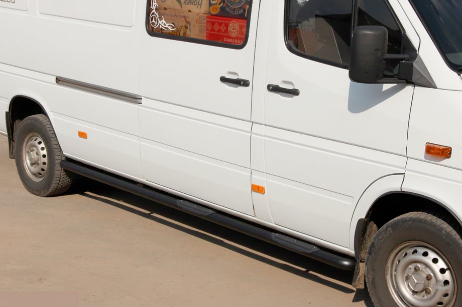 Mercedes Sprinter W901/902/903/904/905 1995–2006 Siderør Black (2 stk., rustfrit stål) Kort akselafstand, Ø70 Image