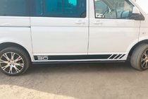 Volkswagen T5 Multivan 2003–2010 Siderør Black (2 stk., rustfrit stål) 60 mm, lang akselafstand foto 10