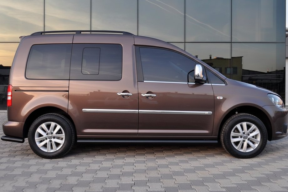 Volkswagen Caddy 2004–2010 Siderør BB001 Black (2 stk., rustfrit stål) Ø60, standard beslag Foto 9