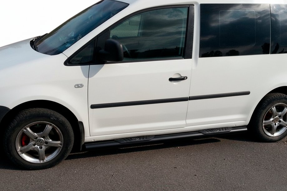 Volkswagen Caddy 2004–2010 Siderør BB001 Black (2 stk., rustfrit stål) Ø60, standard beslag Foto 5
