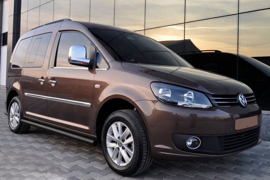 Volkswagen Caddy 2010–2015 Siderør BB001 Black (2 stk., rustfrit stål) Ø60, standard beslag Image