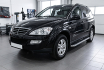 SsangYong Kyron 2005–2014 Maydos V1 sidetrin (2 stk., aluminium ↗ rustfrit stål) foto 1