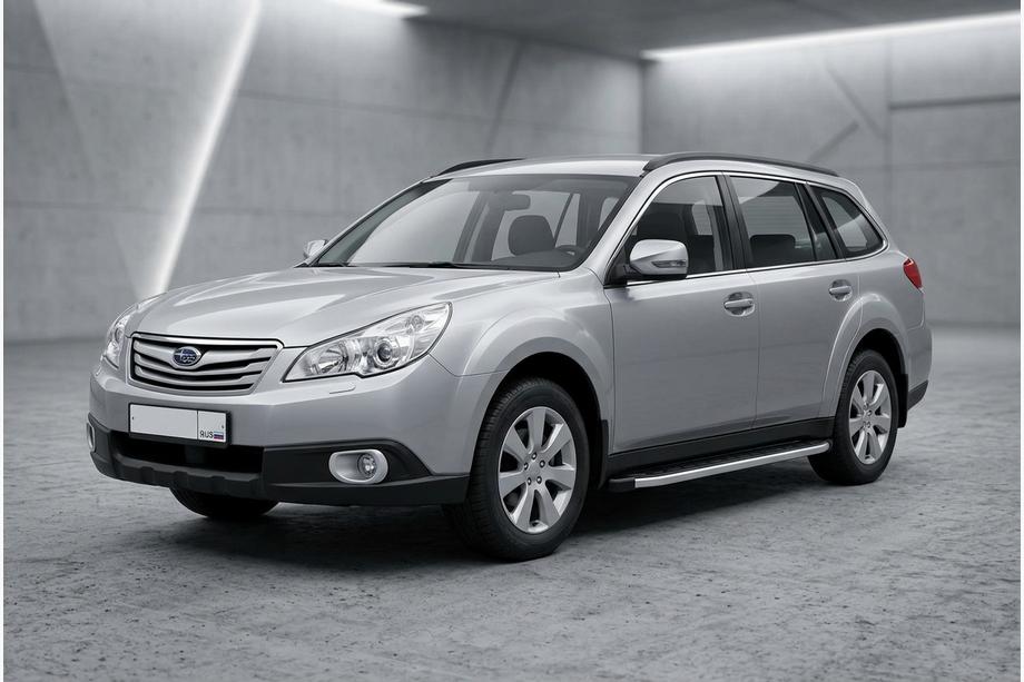 Subaru Outback 2009–2014 Fullmond sidetrin (2 stk., aluminium) Image