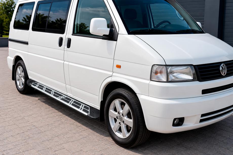 Volkswagen T4 Caravelle/Multivan 1990–2003 Sunrise sidetrin (2 stk., aluminium) Lang akselafstand Image