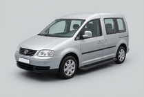 Volkswagen Caddy 2004–2010 Allmond Black sidetrin (2 stk., aluminium) Maxi-basis foto 1