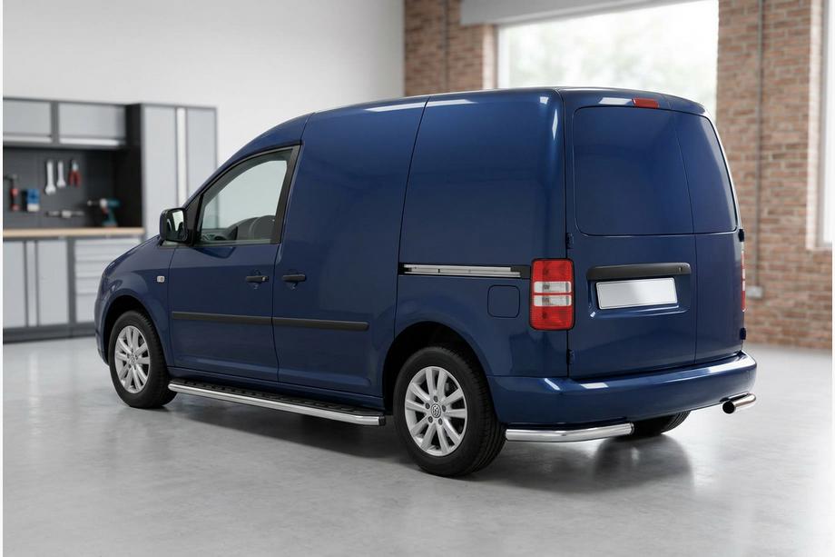 Volkswagen Caddy 2004–2010 Maydos V1 sidetrin (2 stk., aluminium ↗ rustfrit stål) Maxi hjulbase Image