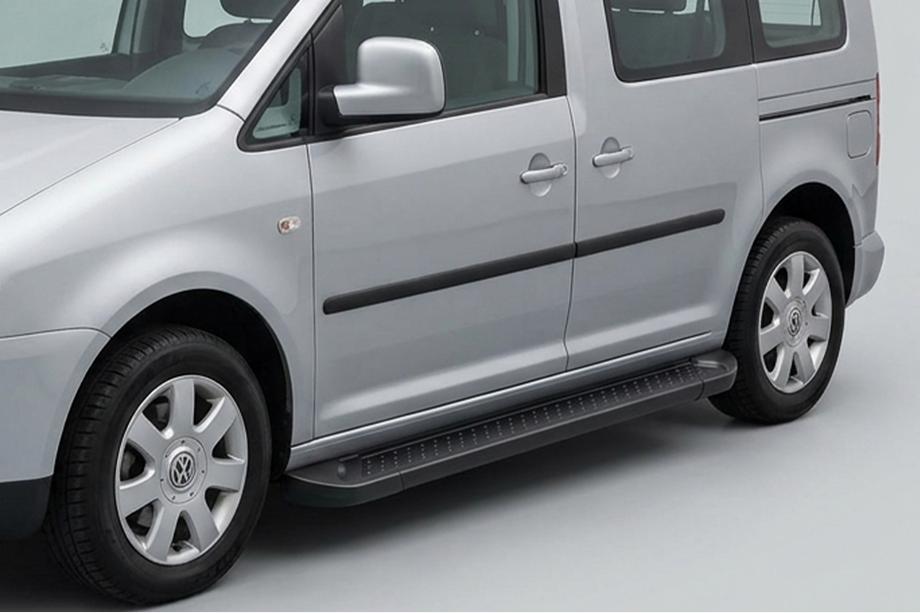 Volkswagen Caddy 2010–2015 Allmond Black sidetrin (2 stk., aluminium) Image
