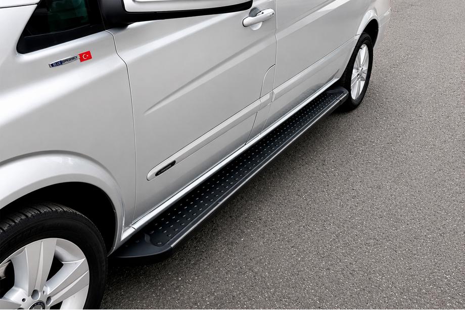 Mercedes Vito/V-klasse W447 2014– Allmond Black sidetrin (2 stk., aluminium) Kort og lang Image