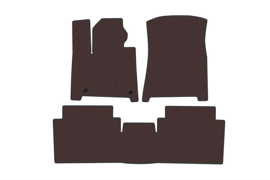 Hyundai Santa Fe 5 2023– Gummimåtter Carsuit (2 rækker, brun) Foto 1