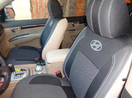 Hyundai Santa Fe 2 2006–2012 Sædeovertræk (kunstlæder→stof, Premium) foto 16