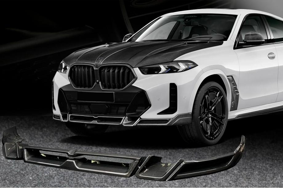 BMW X6 G06 2019–2027 Kofangerlæbe Lip LRT til forreste kofanger (til M-Sport 2023+, carbon) Image