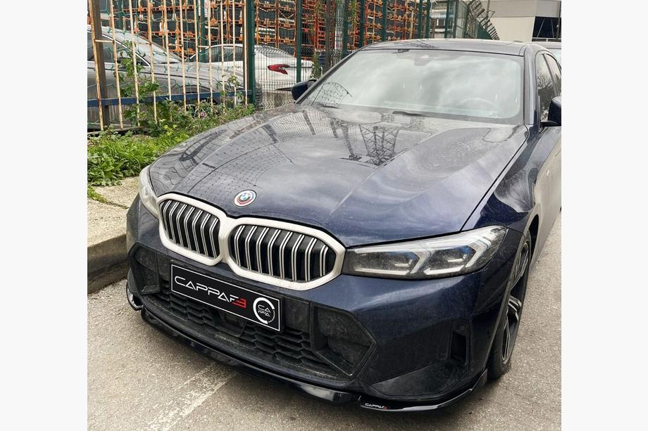 BMW 3-serie G20/G21 2018– Frontbumper-læbe EuroCap V1 (til M-Performance 2022-, blank sort) Image