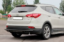 Hyundai Santa Fe 3 2012–2018 Bageste beskyttelsesbøjle AK002 Black (rustfrit stål) foto 1