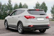 Hyundai Santa Fe 3 2012–2018 Bageste beskyttelsesbøjle AK002 Black (rustfrit stål) foto 2